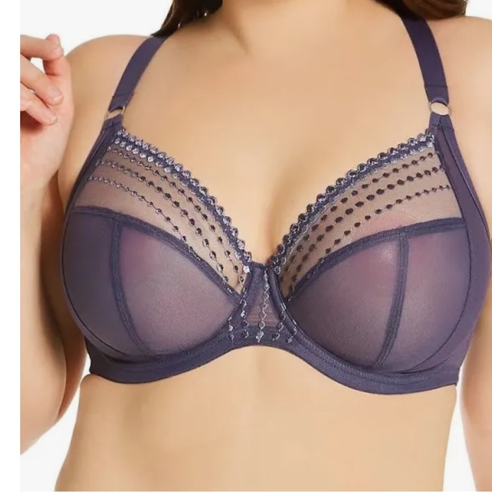 Elomi Full figure Matilda underwire plunge bra EL8900 UK size 38G in storm